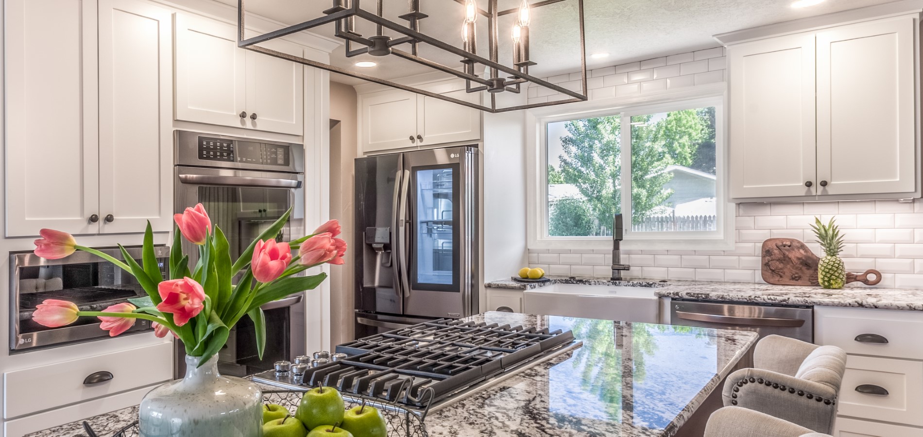 Classic Black and White Kitchen Remodel with large island, Golden Rule Remodeling & Design, Salem Oregon