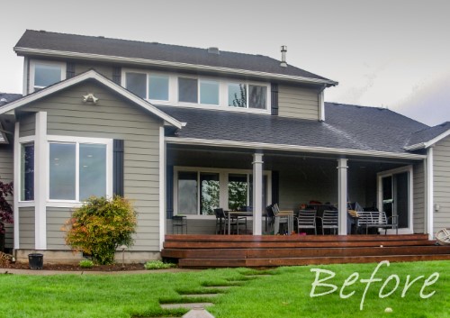 Exterior remodel with sunroom addition (before), Golden Rule Remodeling & Design, Salem Oregon