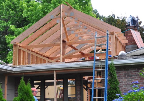 Two-story library addition with rolling ladder (before), Golden Rule Remodeling & Design, Salem Oregon 