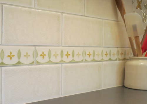 Custom Pratt & Larson tile backsplash with honed granite countertops, kitchen remodel, Golden Rule Remodeling & Design Silverton Oregon