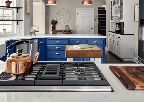 Farmhouse Blue and White Kitchen, Stayton Oregon Golden Rule Remodeling