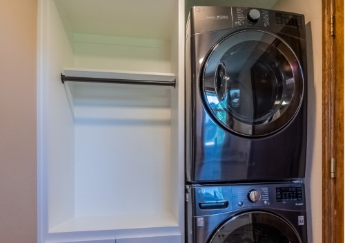 Classic Black and White Kitchen Remodel utility room, Monmouth Oregon