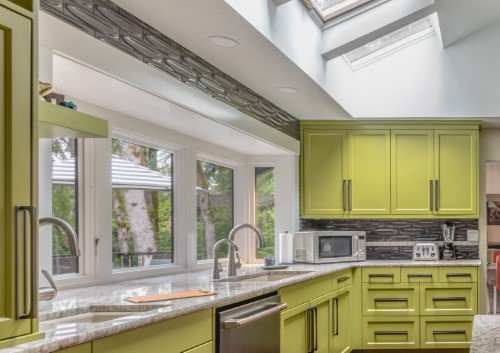 Vibrant green cabinets, kitchen and whole home remodel, Golden Rule Remodeling & Design, Salem Oregon 